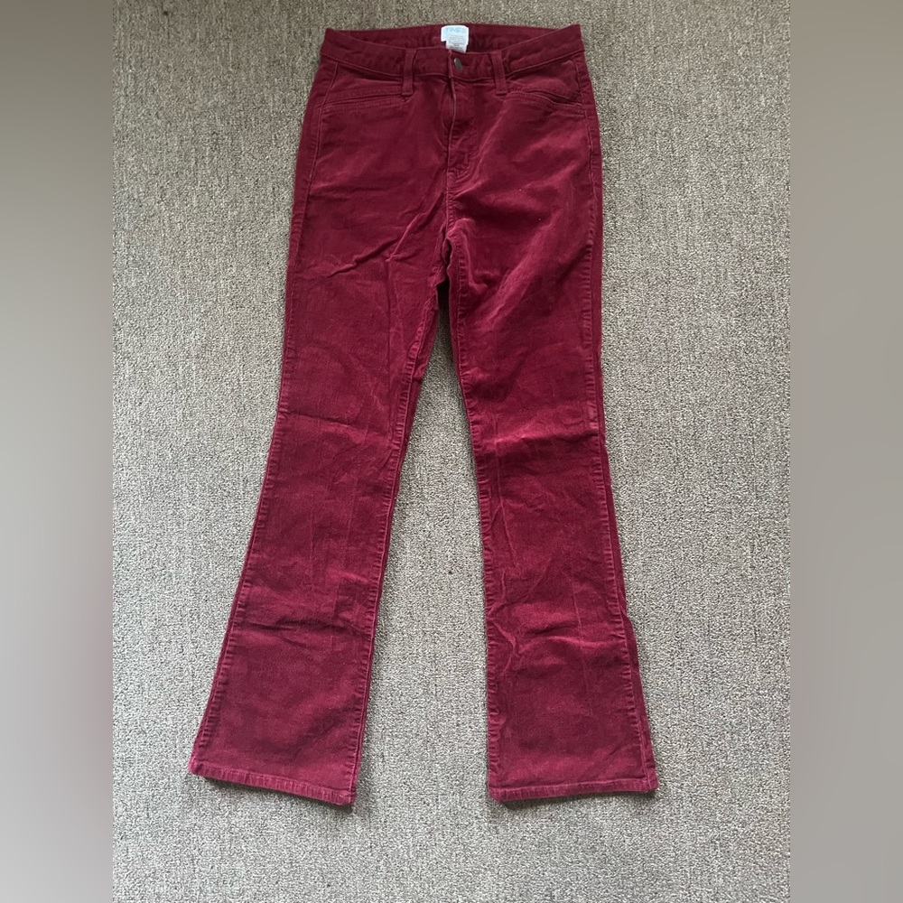 Time and Tru Women's Burgundy Corduroy Flare Pants
